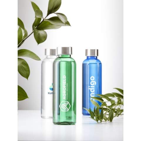 WoW! Deze waterfles is gemaakt van 100% RPET en heeft een lekvrije schroefdop van RVS. Het slanke design valt direct op en ligt bijzonder prettig in de hand. Niet vaatwasserbestendig. Inhoud 500 ml. GRS-gecertificeerd. Totaal gerecycled materiaal: 80%
