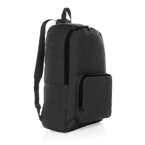 Sac à dos classique pliable Dillon, léger et compact, fabriqué en polyester recyclé 300D durable, ce sac polyvalent est conçu pour des aventures sans faille. Le sac à dos comporte un compartiment principal et une poche frontale zippée. Pliable, il est facile à emporter si vous avez besoin de plus de capacité. Fabriqué à partir de polyester 100 % recyclé avec le traceur AWARE™. 2 % des recettes de chaque produit Aware™ vendu seront reversés à Water.org. Sans PVC.<br /><br />PVC free: true