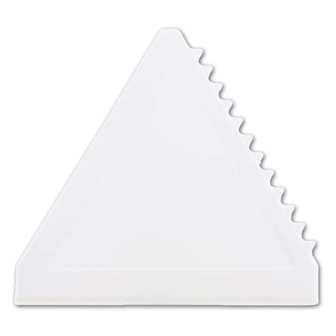 Hardcolour ice scraper. Triangular model. Digital full-colour print or pad print possible.