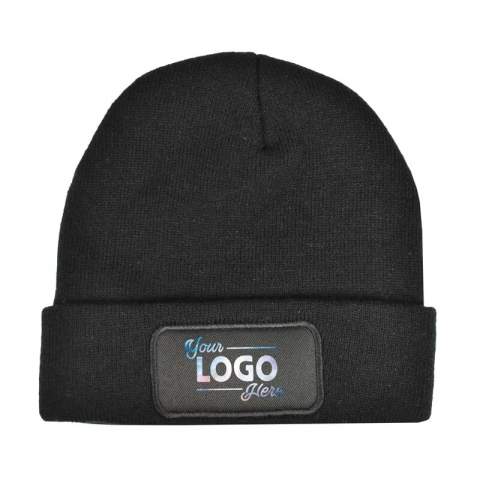 This knitted RPET hat with a RPET label is a real musthave for this winter. Your logo or text can be printed bij transfer on the label.