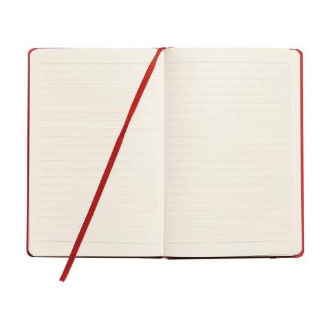 Notitieboek in A5-formaat. Met ca. 96 vel/192 pagina's crèmekleurig, gelinieerd FSC Mix gecertificeerd papier (80 g/m²). Met gebonden rug, harde kaft, opbergvak, sluitelastiek en zijden leeslint.