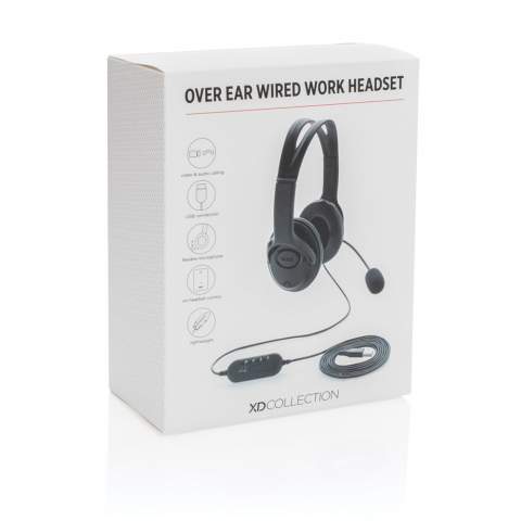 PC USB stereo headset with in-line soundcard and volume/mute control delivers superlative stereo sound while its microphone ensures clear conversation during calls. This lightweight ABS material over-ear headset is designed for daily long time use and compatible with PC and Mac®. With 2 metre USB A cable to give optimal connection with any computer.  Perfect for calling and video calls.