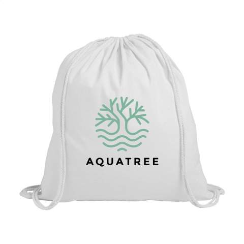 Sac à dos 100% coton (120 g/m²). Avec des cordons de serrage. Capacité environ 8 litres.