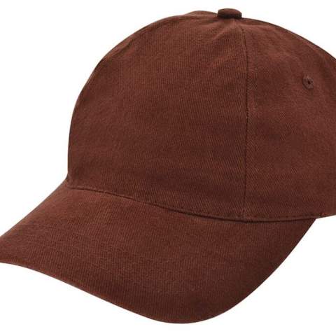 Brushed promo cap, consisting of five panels and a velcro closure. Easy to add a logo by transfer or embroidery. Budget-wise the better choice.