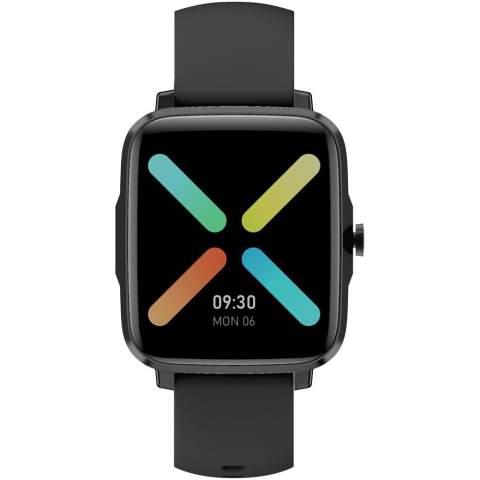 Farbtouchscreen 1,3 Zoll. Misst Herzfrequenz, Sauerstoff im Blut und Blutdruck. Hat eine Schrittzählerfunktion und Thermometer und kann mehrere sportliche Aktivitäten verfolgen. Schlafüberwachung, Stoppuhr und Alarm, Benachrichtigungen, Anruferinnerung und ferngesteuerte Kamera. Akkukapazität: 170 mAh. Kompatibel mit iOS und Android. Spritzwassergeschützt nach IP68. Bluetooth 5.0. Wird in einer luxuriösen Geschenkbox geliefert.