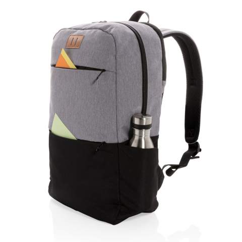 Carry all of your gear for work or travel inside this sleek laptop backpack. The laptop backpack is made from durable fabric and features a sporty, urban inspired design. This backpack includes a fully padded 15.6" laptop compartment and a front pocket to hold all your everyday accessories. The integrated USB port ensures that you are able to charge your phone while on the go. PVC free.<br /><br />FitsLaptopTabletSizeInches: 15.6<br />PVC free: true
