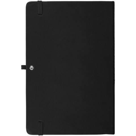 Soft touch A5 formaat notitieboek met geometrisch patroon design. 80 pagina's van 80 gram gelinieerd papier, paginalint, elastieksluiting en penlus.