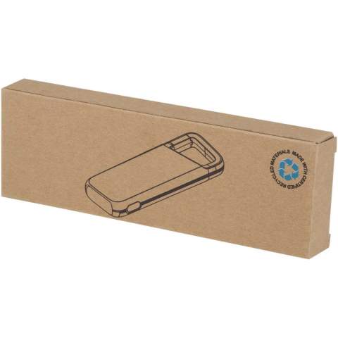 Stay powered on the go with the Alkes 5000 mAh power bank, made from recycled plastic. Designed for outdoor use, it features a built-in carabiner and a water-resistant design (IPX5), capable of withstanding low-pressure water jets such as rain. The USB ports are protected by a silicone cover, while the LED indicator displays charging status—ideal for hiking, camping, or everyday travel.