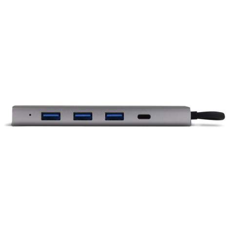 Connect everything via one hub! Our PowerHub offers a USB-C flex connection with a compact gray hub, featuring; USB, USB-C and an HDMI port. PowerHub HDMI allows you to get more out of your laptop, such as multi-display, by easily connecting peripherals.