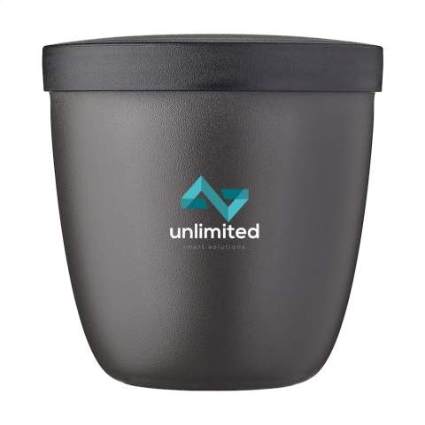 Plastic snack container with lid from the Mepal brand. Ideal for storing, keeping cool, reheating, and taking leftovers with you. This way, you always have something healthy on hand and contribute to reducing food waste. Large enough for a complete meal. The snack container is impact-resistant, guaranteed leakproof, and suitable for microwave use (without lid) and dishwasher-safe. Washing by hand is recommended to preserve the imprint. Comes with a 2-year Mepal manufacturer's warranty. Capacity 500 ml. Made in Holland.    STOCK AVAILABILITY: Up to 1000 pcs accessible within 10 working days plus standard lead-time. Subject to availability.