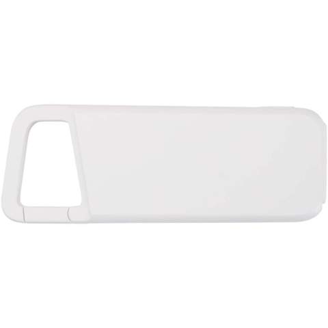 Stay powered on the go with the Alkes 5000 mAh power bank, made from recycled plastic. Designed for outdoor use, it features a built-in carabiner and a water-resistant design (IPX5), capable of withstanding low-pressure water jets such as rain. The USB ports are protected by a silicone cover, while the LED indicator displays charging status—ideal for hiking, camping, or everyday travel.