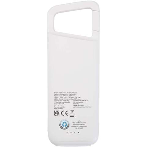 Stay powered on the go with the Alkes 5000 mAh power bank, made from recycled plastic. Designed for outdoor use, it features a built-in carabiner and a water-resistant design (IPX5), capable of withstanding low-pressure water jets such as rain. The USB ports are protected by a silicone cover, while the LED indicator displays charging status—ideal for hiking, camping, or everyday travel.