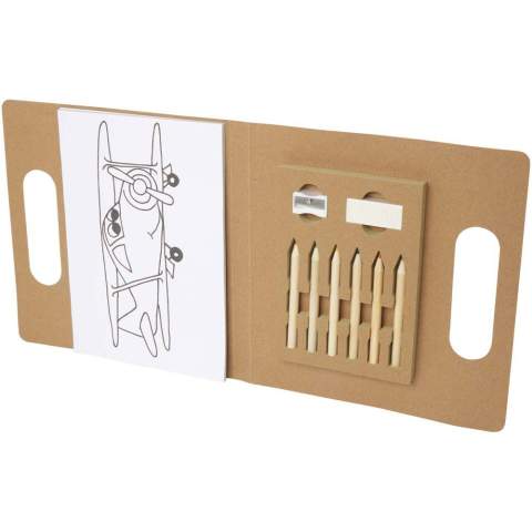 Dieses Mal-Set für Kinder ist ideal, um die Kreativität junger Künstler zu fördern. Enthält sechs Buntstifte, einen Radiergummi, einen Bleistiftanspitzer und insgesamt 30 Bögen (14 × 20,5 cm) mit 3 verschiedenen Motiven (10 Bögen pro Motiv). Achtung! Nicht für Kinder unter drei Jahren geeignet. Verschluckbare Kleinteile, Erstickungsgefahr. Funktionelle scharfe Kante. Nicht zum Verzehr geeignet. Nur unter Aufsicht von Erwachsenen verwenden.