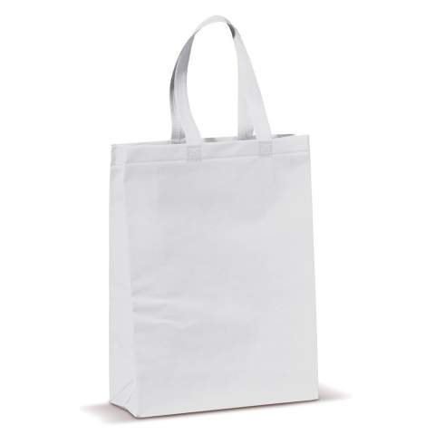 Non Woven Tasche in verschiedenen Farben. Matt laminiert. Die Griffe sind aus Non-Woven-Material gefertigt. Ideal für Lebensmitteleinkäufe oder einen Tag am Strand. Auch für Geschäftskonferenzen geeignet.