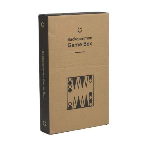WoW! Backgammon-Spiel. Enhält Spielfiguren aus Holz und 2 Holzwürfeln. Die Schachtel, mit dem Bild des Spielbretts auf der Innenseite, ist aus 100% FSC-zertifiziertem Kiefernholz gefertigt. Inklusive Spielregeln.