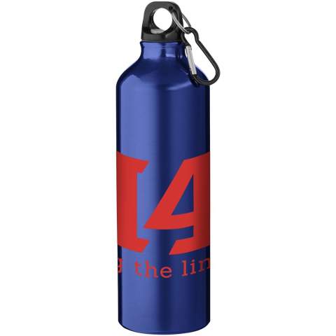 Staying hydrated at all times is possible with this durable yet lightweight 770 ml aluminium water bottle. It is the perfect companion while exercising, on day trips or at the office. The single wall Oregon bottle has a twist-on lid and offers plenty of space to add any kind of logo. Clip the attached carabiner (not suitable for climbing) securely to a bag to avoid losing it. BPA Free and tested and approved under German Food Safe Legislation (LFGB) and for phthalates content under REACH.