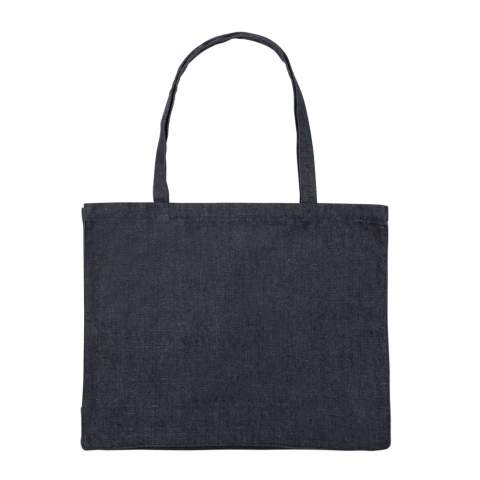 The Impact AWARE™ recycled denim shopper 320 gsm is the perfect way to carry your essentials in style. This spacious shopper provides sufficient space for your tech accessories and other daily needs. With AWARE™ tracer that validates the genuine use of recycled materials. 2% of proceeds of each Impact product sold will be donated to Water.org. Composition 70% recycled cotton, 30% recycled polyester.<br /><br />PVC free: true