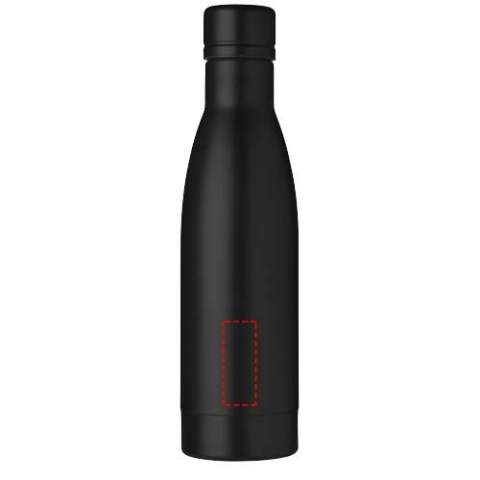 Keep your drinks hot for 12 hours or cold for 48 hours with the Vasa copper vacuum insulated bottle. Double walled and made from stainless steel with vacuum insulation and a copper plated inner wall, which means that your beverage is kept piping hot or ice cold depending on your requirements. BPA Free and tested and approved under German Food Safe Legislation (LFGB), and for Phthalates Content under REACH. Volume capacity: 500 ml. Delivered in a gift box.