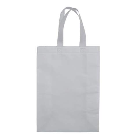 Non Woven Tasche in verschiedenen Farben. Matt laminiert. Die Griffe sind aus Non-Woven-Material gefertigt. Ideal für Lebensmitteleinkäufe oder einen Tag am Strand. Auch für Geschäftskonferenzen geeignet.