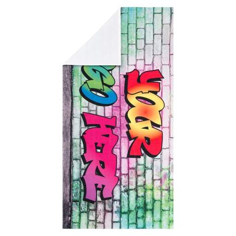 Cette serviette doubleface douce de 100 x 50 cm est composée de 50 % de coton (Oeko-Tex) et de 50 % de polyester et peut être imprimée par sublimation en couleur. 