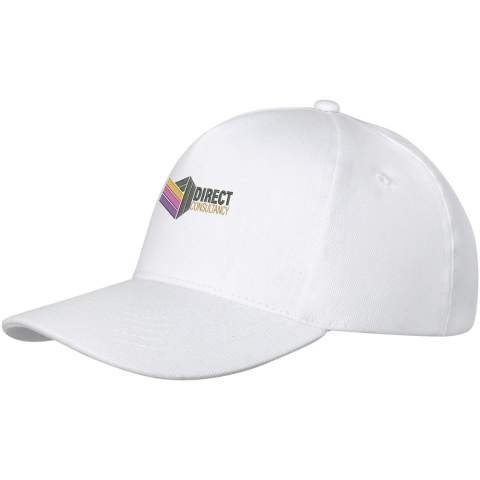 De Doyle 5 panel cap - een tijdloos ontwerp om je collectie hoofddeksels te verbeteren. Met zijn voorgebogen vizier combineert deze pet klassieke esthetiek met essentiële bescherming tegen de zon. De geborduurde oogjes van de pet bieden optimale ventilatie, zodat je koel en rustig blijft tijdens buitenactiviteiten. Ontworpen voor een comfortabele pasvorm met een hoofdomtrek van 58 cm. De metalen gespsluiting kan moeiteloos worden versteld, voor de perfecte pasvorm.Gemaakt van 260 g/m² zwaar geborsteld katoenen twill.