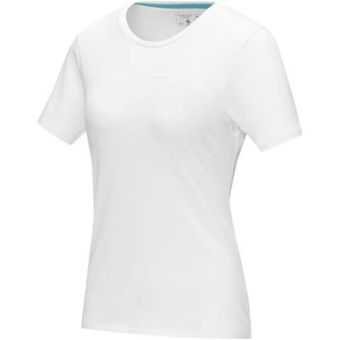The Balfour short sleeve women's GOTS organic t-shirt is a stylish and sustainable choice. Made from 95% GOTS certified organic cotton, this t-shirt is not only good for the environment, but also soft and comfortable to wear. The 5% elastane ensures a soft and stretchy fit, and with its round neck and short sleeves this t-shirt is both sustainable and modern. The fabric has a weight of 200 g/m², providing a durable and high-quality feel to the garment. GOTS certification ensures a 100% certified supply chain from raw material to our printing techniques, making this garment an eco-friendly choice.