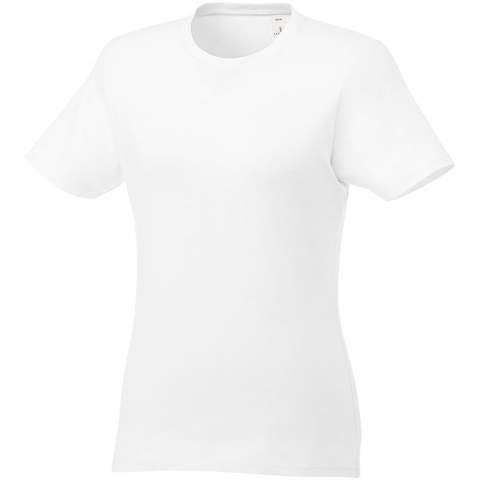 The Heros short sleeve women's t-shirt is perfect for all events. Fitted side seams, shorter sleeves, and a lower neckline have been carefully considered to create a feminine fit and design. Made with 150 g/m² cotton, it is lightweight and comfortable to wear. Additionally, the cotton material is soft to touch and ideal for high quality branding. Thanks to the inside neck label that can be easily removed in two segments the design leaves space for custom interior branding while keeping the size information.  