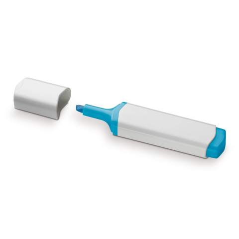 Toppoint design basic highlighter. The coloured details mention the writing colour.