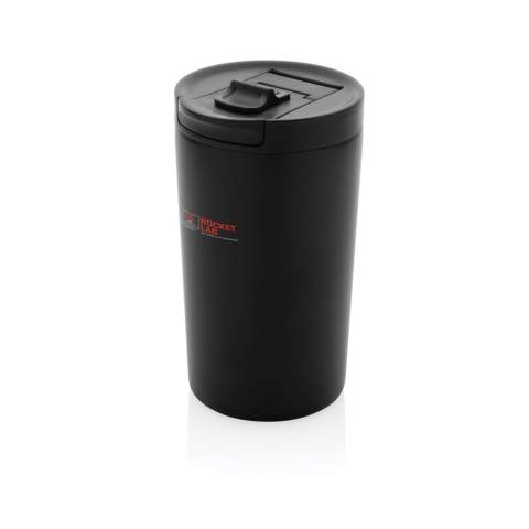 This double wall vacuum leakproof lock mug is the perfect size for your beverage. It's leakproof sealed flip lid is designed for easy open/close and on-the-go use. Vacuum insulation keeps beverages hot for up to 5 hours and cold for up to 15 hours. Made with RCS (Recycled Claim Standard) certified recycled materials. RCS certification ensures a completely certified supply chain of the recycled materials. Total recycled content: 80% based on total item weight. Capacity 300ml. BPA free and hand wash only.<br /><br />HoursHot: 5<br />HoursCold: 15