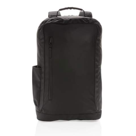 Einfach stylisch ist dieser ganz in schwarz gehaltene Laptop-Rucksack aus PU mit einem großen Hauptfach und einem 15.6" Laptopfach. PVC-frei.<br /><br />FitsLaptopTabletSizeInches: 15.6<br />PVC free: true