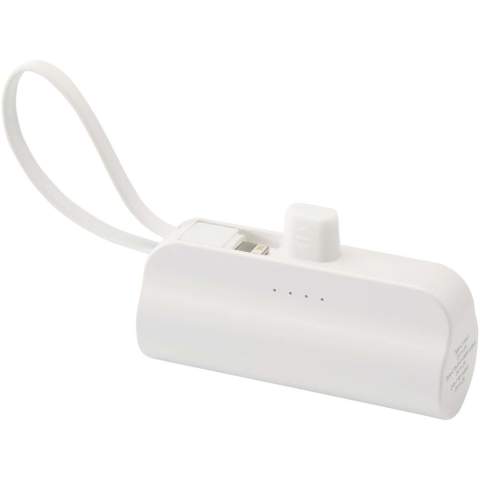 The Alnair power bank is a compact and practical charging solution made from recycled plastic. It features a fixed Type-C docking connector, a built-in foldable phone stand, and an integrated 2-in-1 cable with Lightning/micro-USB connector. With a Type-C input/output port for added flexibility, it’s ideal for keeping your phone charged and supported wherever you go.