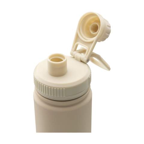 WoW! Bouteille d'eau mince à simple paroi en acier inoxydable recyclé. Le bouchon à vis est doté d'une ouverture verrouillable pour boire et d'un anneau de transport pratique. Anti-fuite. Ne passe pas au lave-vaisselle. Une bouteille idéale à emporter à la salle de sport. Certifié RCS. Matière recyclée totale : 74%. Capacité 800 ml. L'inox peut être recyclé de nombreuses fois tout en conservant en grande partie la qualité du matériau. En utilisant de l'acier inoxydable recyclé, on a besoin de moins de nouvelles matières premières. Cela signifie moins de consommation d'énergie et moins d'utilisation d'eau. Un choix responsable.