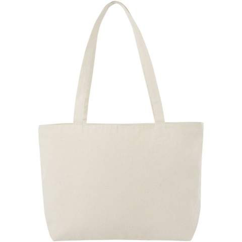 Le design épuré du Ningbo donne à ce sac shopping de grandes surfaces d'impression et constitue donc une option fantastique pour les réunions, les conventions et les salons professionnels. Le sac shopping est en coton de 320 g/m², ce qui le rend extrêmement solide et adapté au transport d'objets lourds. Le sac se ferme à l'aide d'une fermeture zippée, ce qui permet de bien protéger son contenu. Avec ses poignées de 31,5 cm de long, le sac shopping Ningbo est facile à porter à l'épaule. Peut supporter jusqu'à 10 kg. 