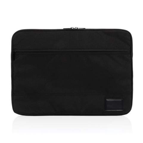 A stylish way to protect your laptop – a roomy front pocket and a sleek design that holds up to a 15.6" laptop. Made with 300D recycled polyester. With AWARE™ tracer that validates the genuine use of recycled materials. Each sleeve has reused 9.5 PET bottles. 2% of proceeds of each Aware™ product sold will be donated to Water.org.<br /><br />FitsLaptopTabletSizeInches: 15.6<br />PVC free: true