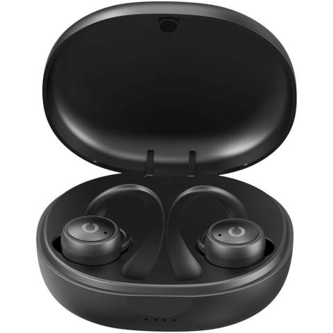Sport TWS160S earbuds with integrated button control in both earbuds. Next, previous song, play, pause, answer and reject calls, volume up, volume down, and voice assistant. It provides autonomy in ''stand by'' mode up to 120 hours. With a maximum charge of one hour and playback time up to 3 hours. Including 3 adapters and a giftbox. Bluetooth 5.0.
