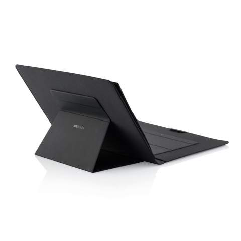 Wherever you go, take your office with you! With an innovative fold-out design, this portable workstation will keep your professional belongings organized and convenient while on the go. Simply unfold and use the magnetic stands to place your laptop in the correct position, or use the inside surface as a mousepad. The mobile office holds a 13" laptop and a tablet up to 12,9". Registered design®<br /><br />FitsLaptopTabletSizeInches: 13.0