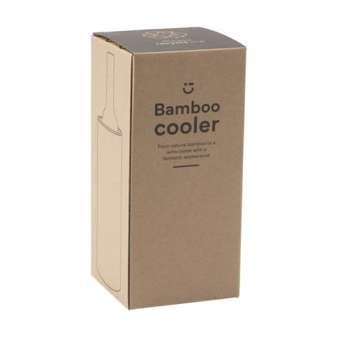 WoW! Wine cooler made from FSC 100% certified bamboo with an insulating cork inner wall. These natural materials keep a bottle of wine at a consistent temperature. A product with a fantastic appearance. Bamboo is a natural material. As a result, the colour may vary per product. Each item is supplied in an individual brown cardboard box.