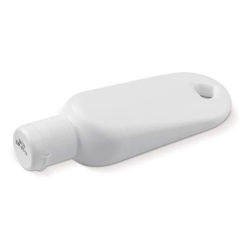 Cette lotion solaire a le format idéal pour que vous l'emmeniez avec vous les jours de plage. Sa forme spéciale permet d'attacher le tube à vos clés ou votre sac. Ce tube passera probablement de main en main, ce qui en fait un objet promotionnel idéal.