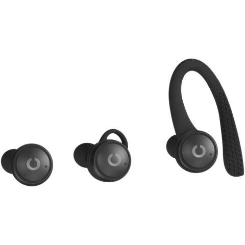 Sport TWS160S earbuds with integrated button control in both earbuds. Next, previous song, play, pause, answer and reject calls, volume up, volume down, and voice assistant. It provides autonomy in ''stand by'' mode up to 120 hours. With a maximum charge of one hour and playback time up to 3 hours. Including 3 adapters and a giftbox. Bluetooth 5.0.
