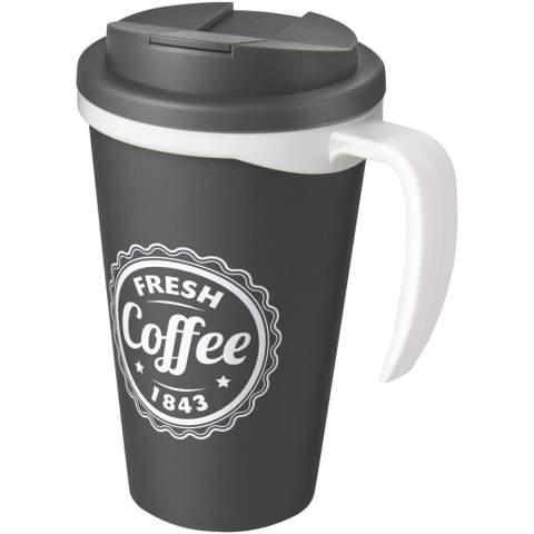 Double-wall insulated mug with secure twist-on spill-proof lid. The lid clips closed to prevent spills and seals without silicone. You can mix and match colours to create your perfect mug. Mug is fully recyclable. Made in the UK. Presented in a white gift box. BPA-free. EN12875-1 compliant, dishwasher safe, and microwave safe. Packed in a recycled PE plastic bag.