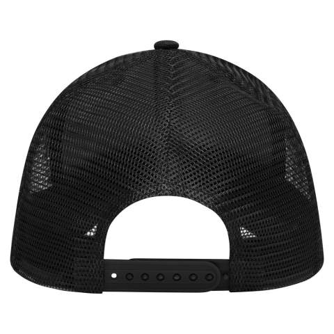 This trendy medium profile trucker cap from our retail line has a lot to offer. With six panels of polyacrylic and mesh and a reinforced front, this cap is perfect for embroidery or transfer. The cap has a curved peak and a plastic closure at the back.