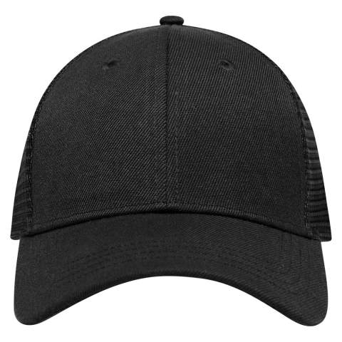 This trendy medium profile trucker cap from our retail line has a lot to offer. With six panels of polyacrylic and mesh and a reinforced front, this cap is perfect for embroidery or transfer. The cap has a curved peak and a plastic closure at the back.