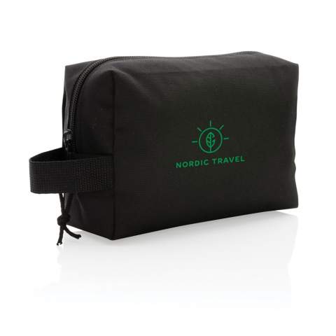 No greenwashing, but telling a true story about sustainability! This Impact toiletry bag is made from 300D RPET with AWARE™ tracer. With AWARE™, the use of genuine recycled fabric materials and water reduction impact claims are guaranteed, by using the AWARE disruptive physical tracer and blockchain technology. Save water and use genuine recycled fabrics. With the focus on water 2% of proceeds of each Impact product sold will be donated to Water.org. This toiletry bag will easily fit all your daily essentials when on the go. The toiletry bag features a simplistic design. By using this toiletry bag you have reused 1.4 500ml PET bottles and saved 0.84 litres of water. Water savings are based on figures when compared to conventional fibre. This calculated indication is based on reliable LCA data as published by Textile Exchange in their Material Snapshots 2016.<br /><br />PVC free: true