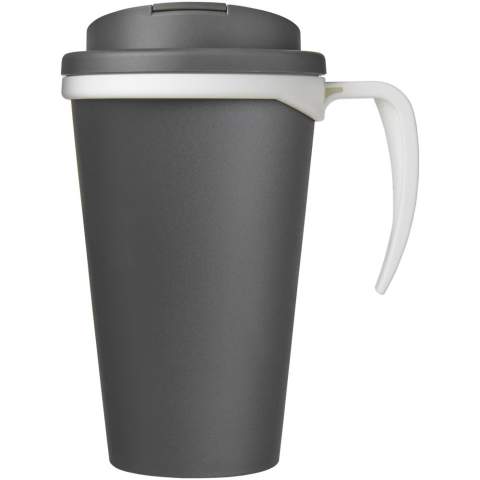 Double-wall insulated mug with secure twist-on spill-proof lid. The lid clips closed to prevent spills and seals without silicone. You can mix and match colours to create your perfect mug. Mug is fully recyclable. Made in the UK. Presented in a white gift box. BPA-free. EN12875-1 compliant, dishwasher safe, and microwave safe. Packed in a recycled PE plastic bag.