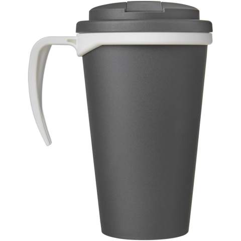 Double-wall insulated mug with secure twist-on spill-proof lid. The lid clips closed to prevent spills and seals without silicone. You can mix and match colours to create your perfect mug. Mug is fully recyclable. Made in the UK. Presented in a white gift box. BPA-free. EN12875-1 compliant, dishwasher safe, and microwave safe. Packed in a recycled PE plastic bag.