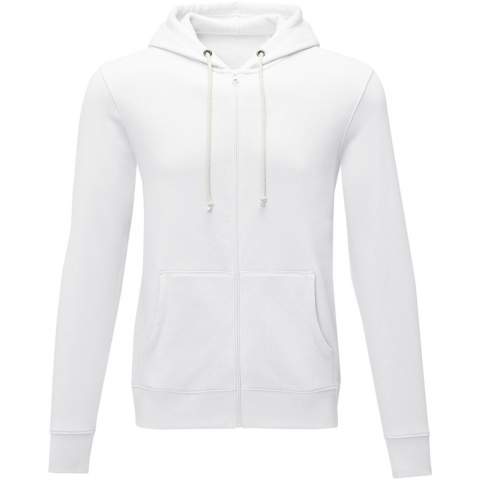 The Theron men's full zip hoodie – where style meets comfort in perfect harmony. This hoodie is a true embodiment of classic design. Additionally, the interior custom branding options allow personalised branding or customisation inside the hoodie. A kangaroo pocket combines convenience with a modern aesthetic. The flat knit rib bottom hem and cuffs guarantee a secure fit, while the brushed interior maximizes softness. The 240 g/m² fabric, blend of cotton and polyester, promises warmth and durability. Elevate your wardrobe with the Theron full zip hoodie.