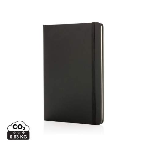 Ruled A5 hardcover PU classic notebook with elastic closure and black bookmark ribbon. 144 pages of 70g/m2 paper inside. Cream coloured pages.<br /><br />NotebookFormat: A5<br />NumberOfPages: 144<br />PaperRulingLayout: Lined pages
