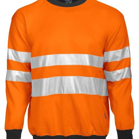 • sweatshirt met ronde hals<br />• elastische ribboord aan de manchetten<br />• elastische ribboord aan de zoom onderaan                                                     <br />• versterkte ribboord aan de kraag                                                                    <br />• gestikte reflectiebanden