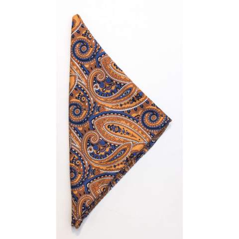 This handsome pocket squares features a bold paisley pattern with rich colors.