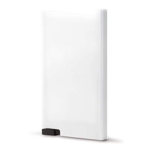 Toppoint Design, ABS cardholder to protect your bank card from RFID skimming. Simply push the button to eject up to five cards.